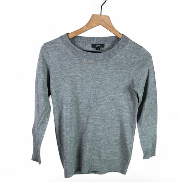 J. Crew Heather Gray Merino Wool Sweater - Picture 3 of 8